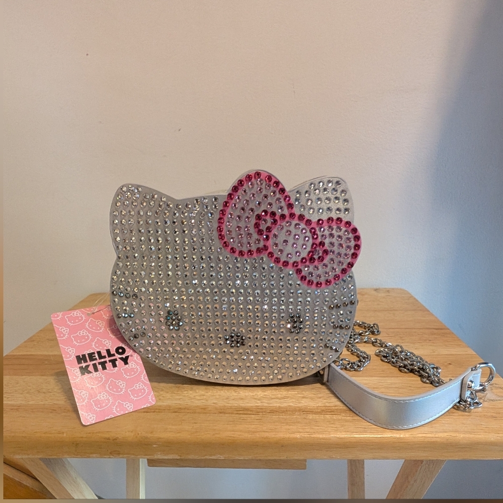 Hello Kitty Silver and Pink Rhinestone Bag Brand New With Tag